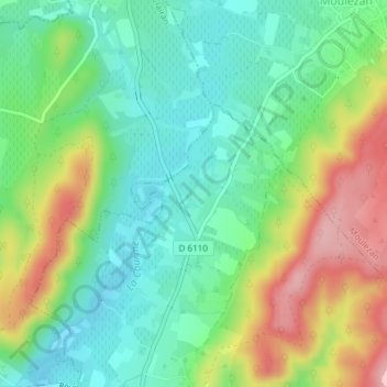 Mappa topografica Fenouiller, altitudine, rilievo