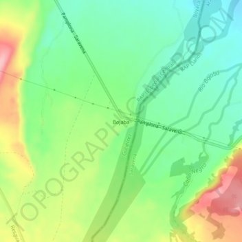 Mappa topografica Bojaba, altitudine, rilievo