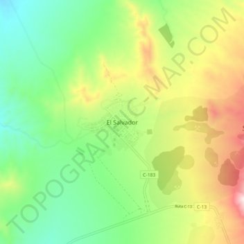 Mappa topografica El Salvador, altitudine, rilievo