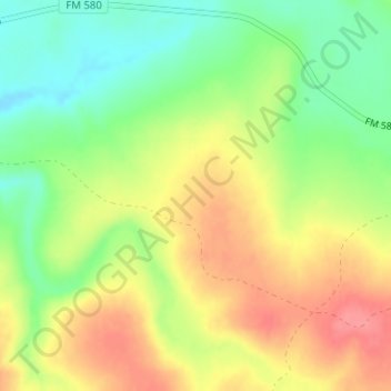 Mappa topografica Big Thicket, altitudine, rilievo