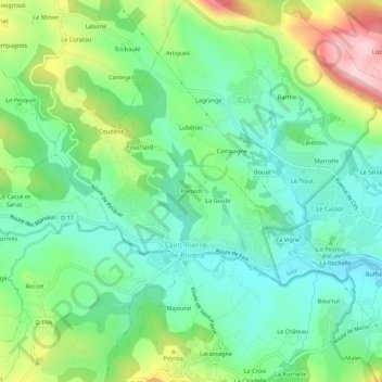 Mappa topografica Portech, altitudine, rilievo