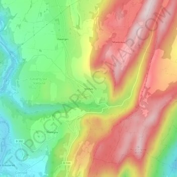 Mappa topografica Anchay, altitudine, rilievo