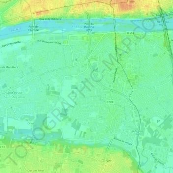 Mappa topografica Bas des Chabassières, altitudine, rilievo