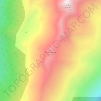 Mappa topografica A B Mountain, altitudine, rilievo
