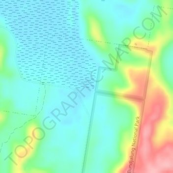 Mappa topografica Bundjalung, altitudine, rilievo