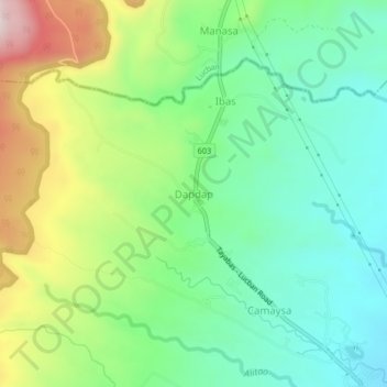 Mappa topografica Dapdap, altitudine, rilievo