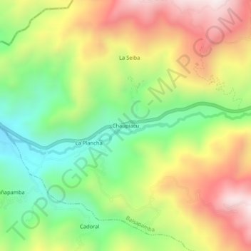 Mappa topografica Chaupiacu, altitudine, rilievo