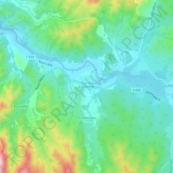 Mappa topografica Las Dichas, altitudine, rilievo