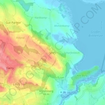 Mappa topografica Stöfs, altitudine, rilievo