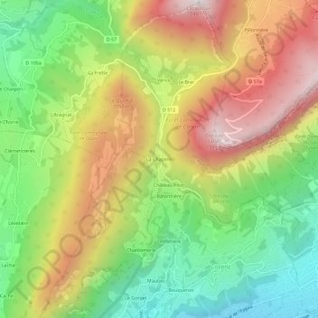 Mappa topografica La Chapelle, altitudine, rilievo