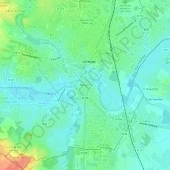 Mappa topografica Montsort, altitudine, rilievo
