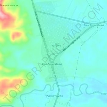 Mappa topografica Yucumo, altitudine, rilievo