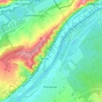 Mappa topografica Clachaloze, altitudine, rilievo