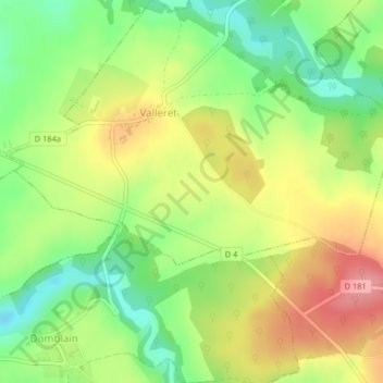 Mappa topografica Janval, altitudine, rilievo