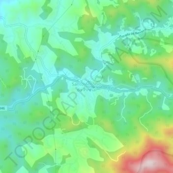 Mappa topografica Santo Antônio do Pinhal, altitudine, rilievo