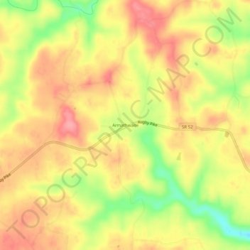 Mappa topografica Armathwaite, altitudine, rilievo