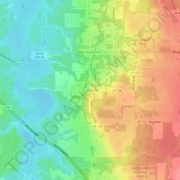 Mappa topografica Stony Ridge, altitudine, rilievo