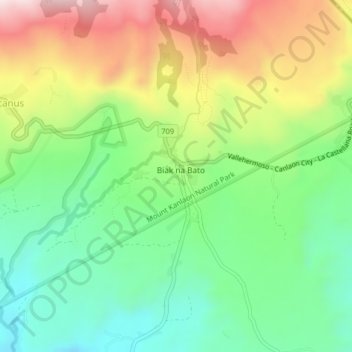 Mappa topografica Biak na Bato, altitudine, rilievo