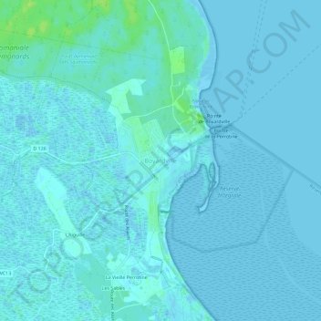 Mappa topografica Boyardville, altitudine, rilievo