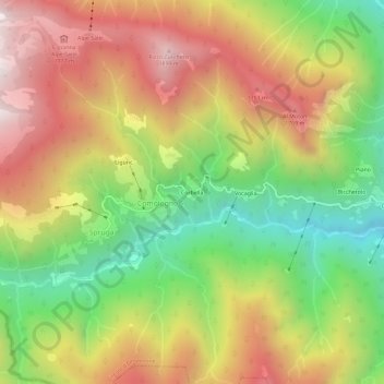 Mappa topografica Corbella, altitudine, rilievo