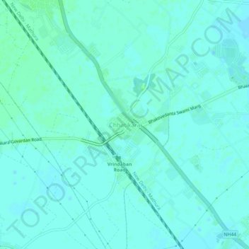 Mappa topografica Chhatikara, altitudine, rilievo