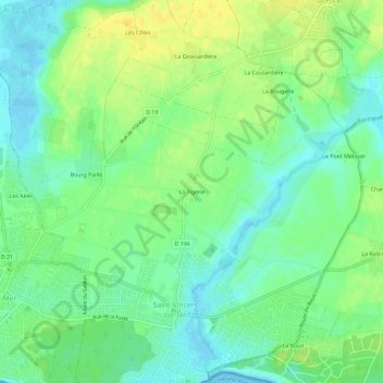 Mappa topografica La Tigerie, altitudine, rilievo