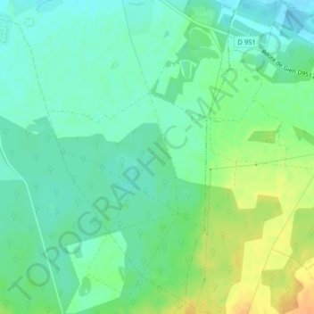 Mappa topografica Foret, altitudine, rilievo