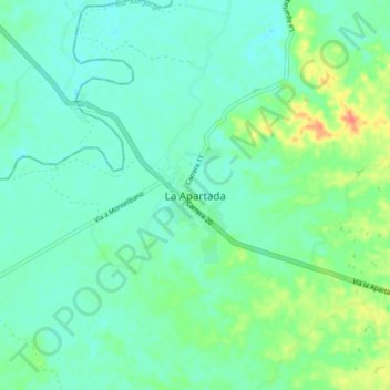 Mappa topografica La Apartada, altitudine, rilievo