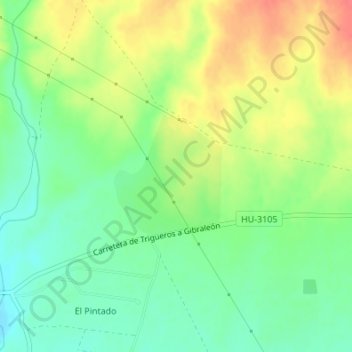 Mappa topografica Los Centenales, altitudine, rilievo