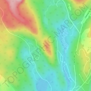 Mappa topografica Mont Écho, altitudine, rilievo