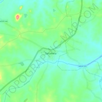 Mappa topografica Saraikela, altitudine, rilievo