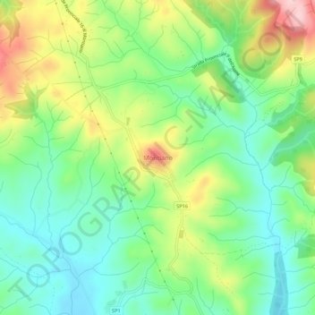 Mappa topografica Montiano, altitudine, rilievo