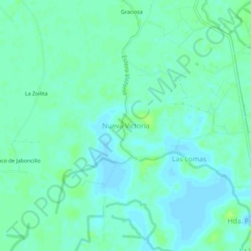 Mappa topografica Nueva Victoria, altitudine, rilievo