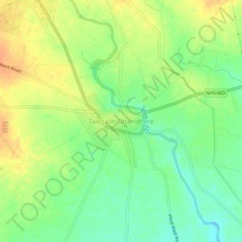 Mappa topografica Talegaon Dhamdhere, altitudine, rilievo