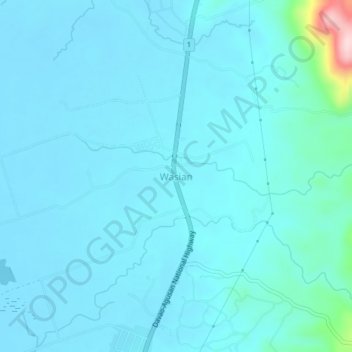 Mappa topografica Wasian, altitudine, rilievo
