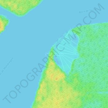 Mappa topografica San Lorenzo, altitudine, rilievo