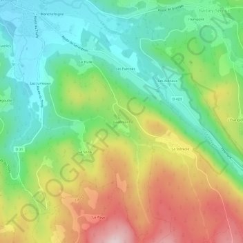 Mappa topografica Gadémont, altitudine, rilievo