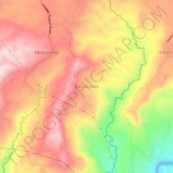 Mappa topografica Balintawak, altitudine, rilievo