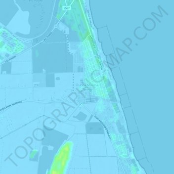 Mappa topografica Punta Marina Terme, altitudine, rilievo