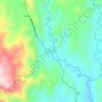 Mappa topografica Guina-ang, altitudine, rilievo