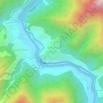 Mappa topografica Chuchung, altitudine, rilievo