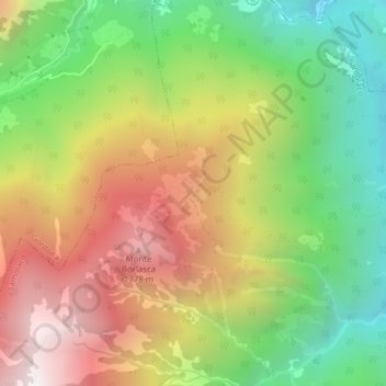 Mappa topografica Borlasca, altitudine, rilievo