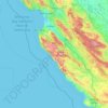 Mappa topografica Big Sur, altitudine, rilievo