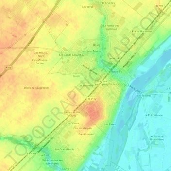 Mappa topografica Les Gouffres, altitudine, rilievo