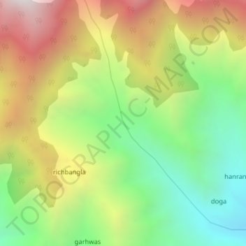 Mappa topografica nari, altitudine, rilievo