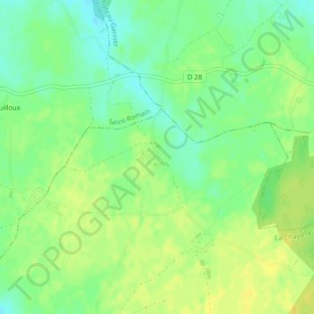 Mappa topografica Pouillac, altitudine, rilievo