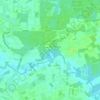 Mappa topografica Kruiskensberg, altitudine, rilievo