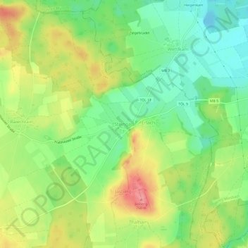 Mappa topografica Steingau, altitudine, rilievo