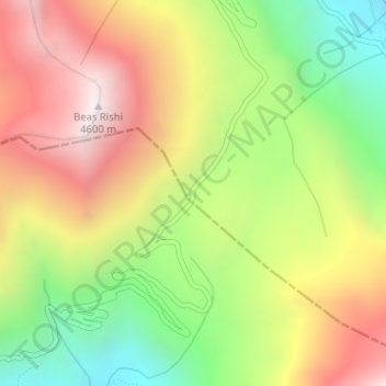 Mappa topografica Rohtang Pass, altitudine, rilievo