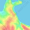 Mappa topografica Kerliezec, altitudine, rilievo